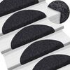 vidaXL Stair Mats Self-adhesive 5 pcs 56x17x3 cm Black Half Round
