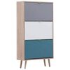 Finori Shoe Cabinet 42 Sonoma Oak and Tricolour