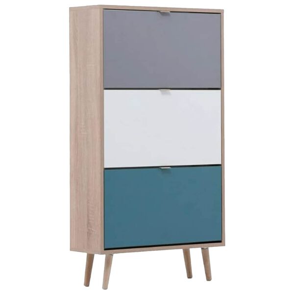 Finori Shoe Cabinet 42 Sonoma Oak and Tricolour