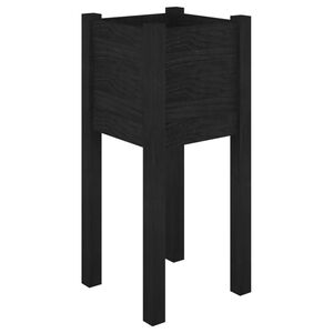 vidaXL Planter | Black | Solid pinewood | Medium | Durable | Planter | Square