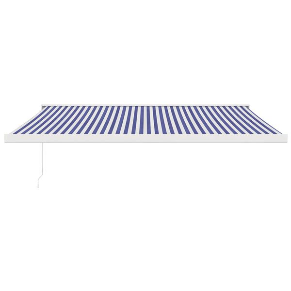 vidaXL Retractable Awning Blue and White 4x3 m Fabric and Aluminium