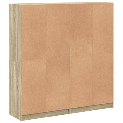 vidaXL Bookcase with Doors Sonoma Oak 136x37x142 cm Engineered Wood