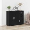 vidaXL Sideboard Black Oak 91x29.5x75 cm Engineered Wood
