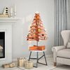 vidaXL Wooden Christmas Tree for Decoration Wax Brown 100 cm Solid Wood Pine