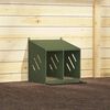 vidaXL Chicken Nesting Box with 2 Compartments Olive Green Metal