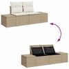 vidaXL Garden Sofa Beige 123 x 62 x 69cm Poly Rattan
