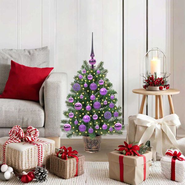 vidaXL Artificial Christmas Tree with 150 LEDs Green 75 cm PE and PVC