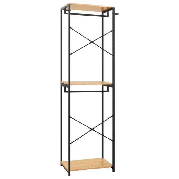 vidaXL Wardrobe Black and Oak 60x40x213 cm Metal and Engineered Wood