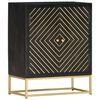vidaXL Sideboard Black and Gold 60x30x75 cm Solid Mango Wood