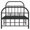 vidaXL Metal Bed Frame without Mattress with Footboard Black 80x200cm
