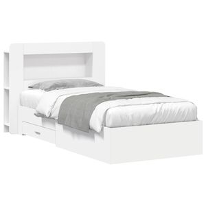vidaXL Bed Frame with Storage White 80 x 200 cm Engineered Wood