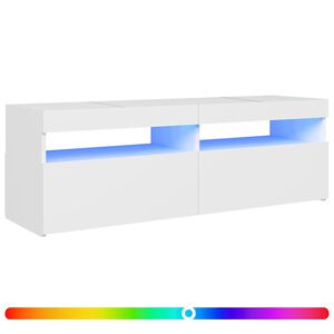 vidaXL TV Cabinet with LED Lights White 120x35x40 cm