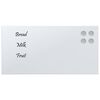 vidaXL Wall-mounted Magnetic Board White 40x20 cm Tempered Glass