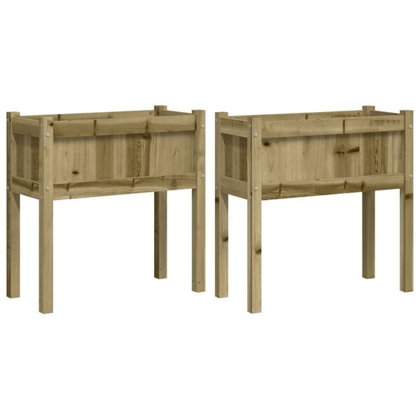 vidaXL Garden Planters 2 pcs with Legs Impregnated Wood Pine