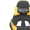 vidaXL Massage Gaming Chair with Footrest Black&Gold Faux Leather