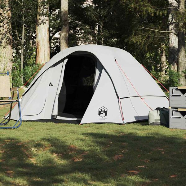 vidaXL Family Tent Cabin 6-Person White Blackout Fabric Waterproof