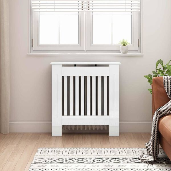 vidaXL Radiator Cover High Gloss White 78 x 19 x 81.5 cm