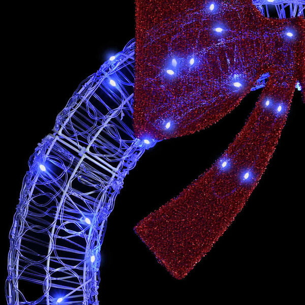 vidaXL Wreath with 60 LEDs Blue 76 x 8.5 x 76 cm Acrylic