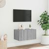 vidaXL TV Wall Cabinet with LED Lights Grey Sonoma 60x35x31 cm