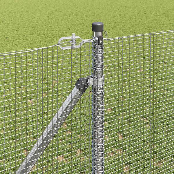 vidaXL Fence Post Silver 10 x 1.4 m (12 x 12 mm mesh) Steel