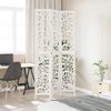 vidaXL Room Divider 3 Panels White Solid Wood Paulownia