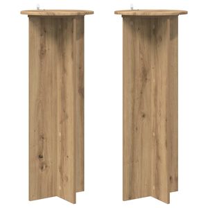vidaXL Plant Stand 2 pcs Artisan Oak &Oslash;40 x 100 cm Engineered Wood
