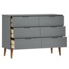vidaXL Drawer Cabinet MOLDE Grey 113x40x80 cm Solid Wood Pine