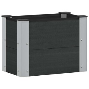 vidaXL Garden Raised Bed Black 50 x 30 x 36 cm WPC and Aluminium