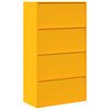 vidaXL Storage Cabinet 2 pcs Mustard Yellow 80 x 40 x140 cm Steel