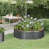 vidaXL Garden Raised Bed Galvanised Steel 140x140x36 cm Anthracite