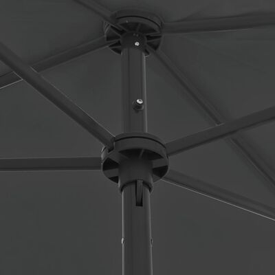 vidaXL Beach Umbrella Anthracite 180x120 cm