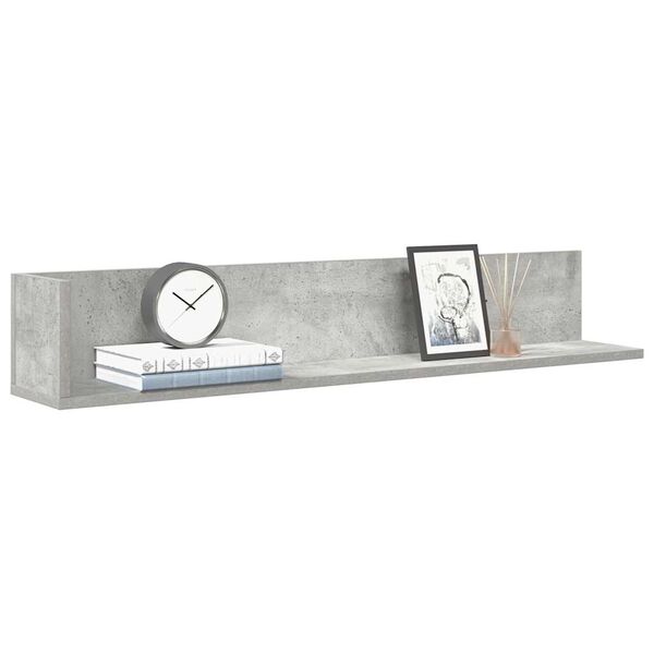 vidaXL Wall Shelves 2 pcs Concrete Grey 100x16.5x16.5 cm Engineered Wood