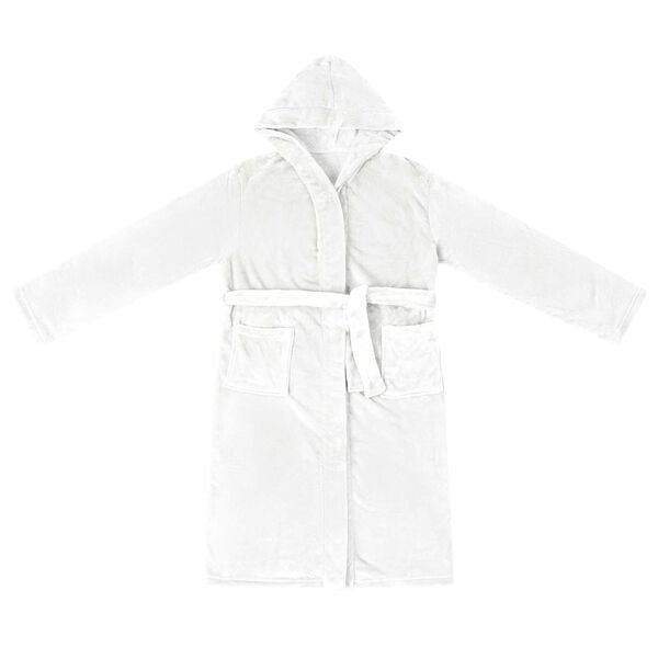 vidaXL Bathrobe Hoodie White XXXL Flannel