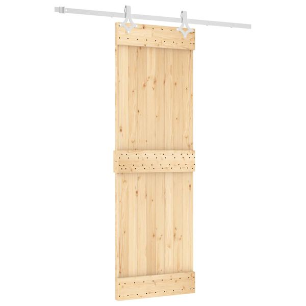 vidaXL Sliding Door with Hardware Set 70x210 cm Solid Wood Pine