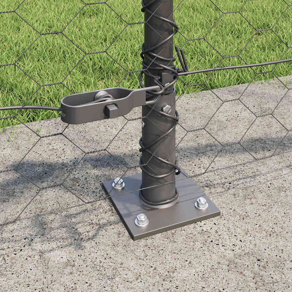 vidaXL Fence with Posts Grey 0.5 x 50 m PVC-coated steel