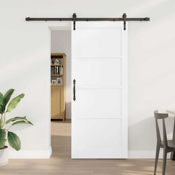 vidaXL Sliding Door ORKDAL White 83 x 202 cm Solid Pine Wood
