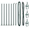 vidaXL Fence Posts Manual 7 pcs Green Ø32mm 70 cm Galvanised steel