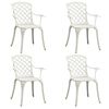 vidaXL 5 Piece Bistro Set Cast Aluminium White