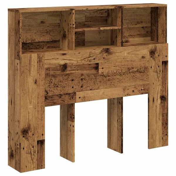 vidaXL Headboard Cabinet Old Wood 120x19x103.5 cm Engineered Wood