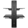 vidaXL 2-tier Wall Mounted Glass DVD Shelf Black