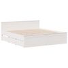 vidaXL Bed Frame without Mattress with Headboard White 180x200 cm Super King Solid Wood Pine