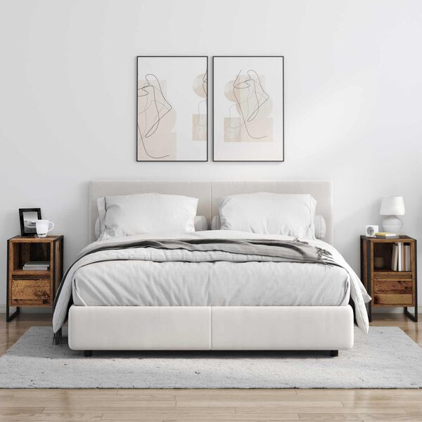 vidaXL Bedside Table Old Wood 39.5 x 30 x 50 cm Engineered Wood