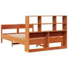 vidaXL Bookcase Bed without Mattress Wax Brown 140x200cm Solid Wood Pine