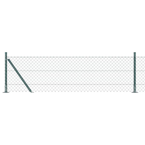 vidaXL Fence Post Green 25 x 0.4 m (40 x 40 mm mesh) Steel and PVC