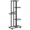 vidaXL 5-Floor Flower Stand with Wheels 44x23x100 cm Black Iron