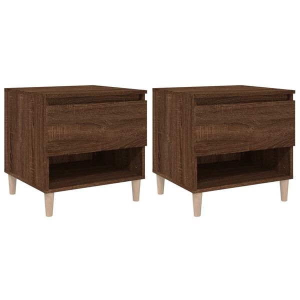 vidaXL Bedside Tables 2 pcs Brown Oak 50x46x50 Engineered Wood