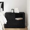 vidaXL Bedside Cabinet Black Oak 35 x 60 x 50 cm Engineered Wood