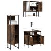 vidaXL 3 Piece Bathroom Furniture Set Smoked Oak Engineered Wood