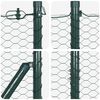 vidaXL Fence Post Green 100 x 1.4 m (25 mm mesh) Steel and PVC