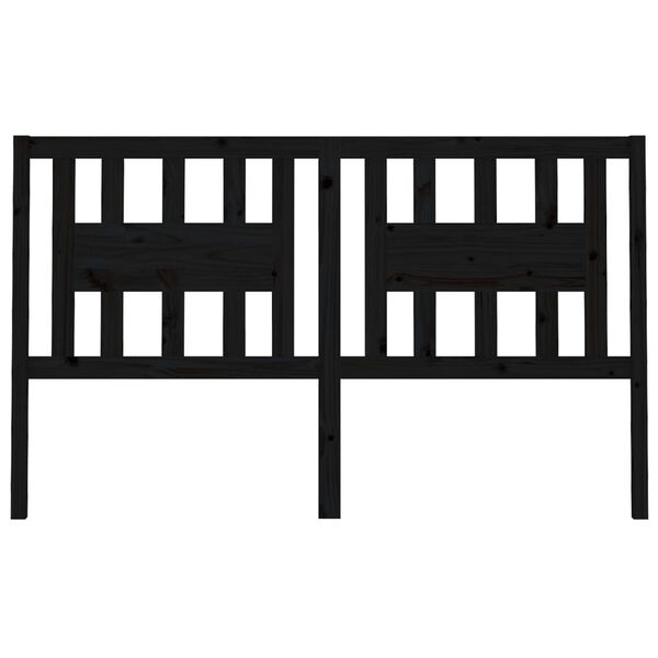 vidaXL Headboard Black 166x4x100 cm Solid Wood Pine